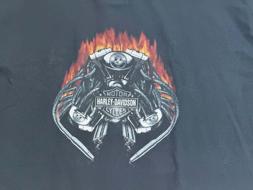 Harley-Davidson Motorcycles Flames T-Shirt XL Black Men's Motodrom European Bike - Picture 2 of 7